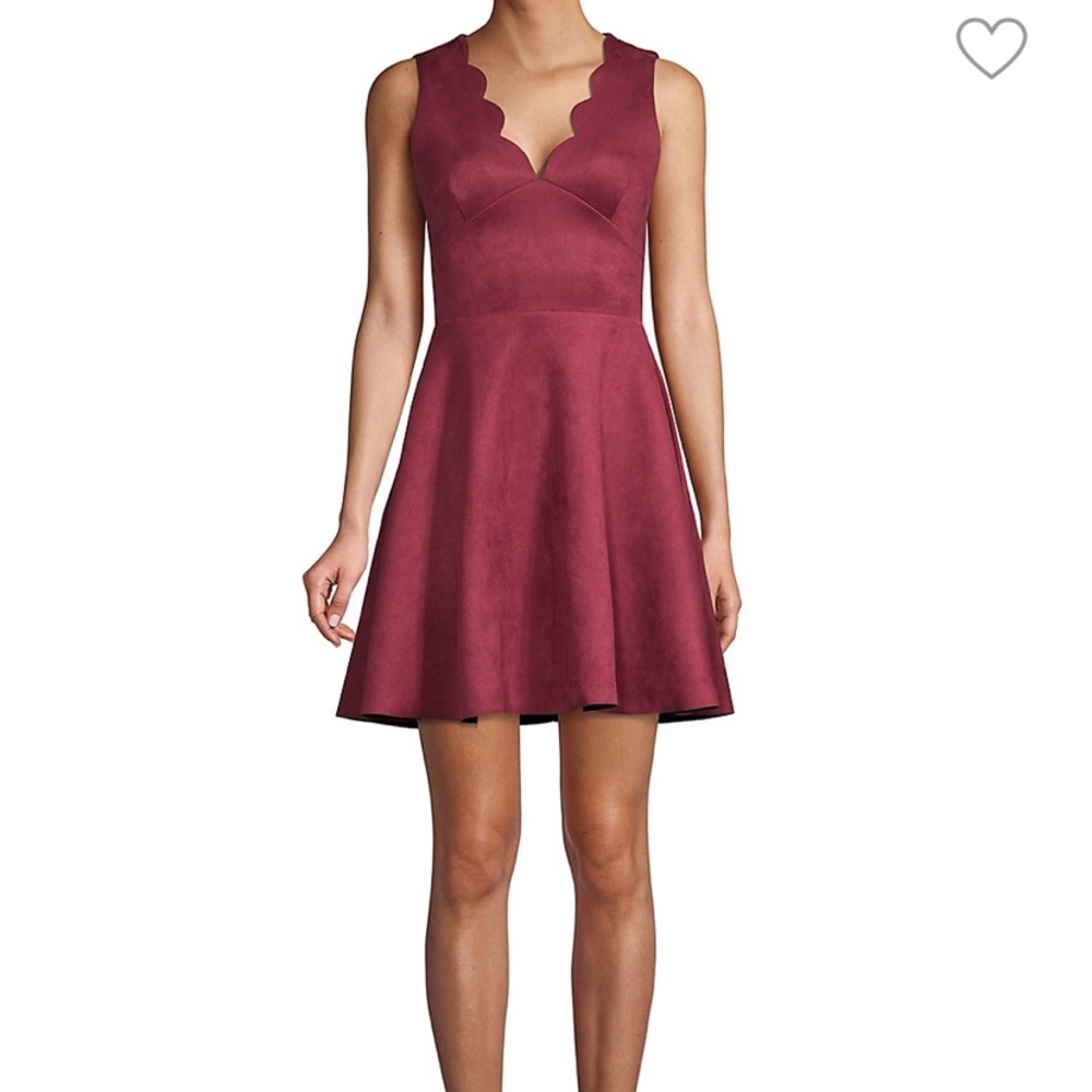 NWT fit-and-flare dress in faux suede finish